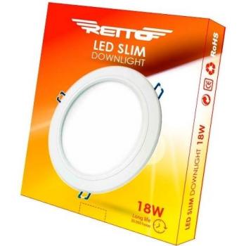 Panel Retto 18W Luz Cálida Down Light Redondo Slim Empotrable