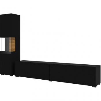 Soggiorno Revmiru 105: Linee Moderne Nero & Quercia