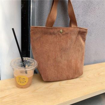 Ladies' Solid Corduroy Shoulder Tote