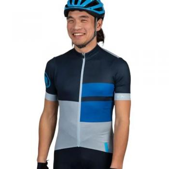 FS260 Maillot Endura Manche Courte Bleu Encre Gris Print XL
