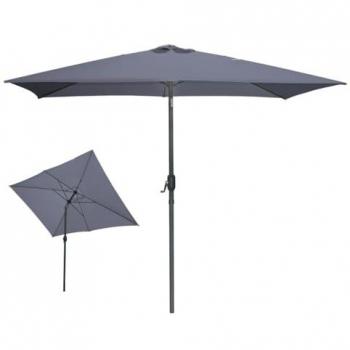 Parasol de jardin rectangulaire gris anthracite 200x300 cm