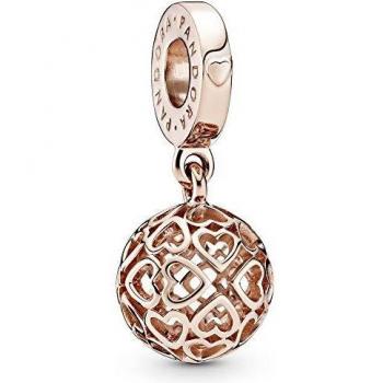 PANDORA Rose Harm Hearts – Collier en métal rose