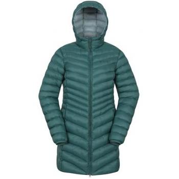 Florence Lange Damen-Steppjacke – Grüner Herbsttrend, 1/4‑Rücken-Design, Größe M