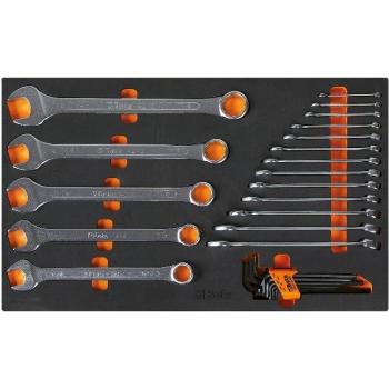 Beta Tools 27-piece AF Combination Spanner & Hex Key Set in Tray for Roller Cab