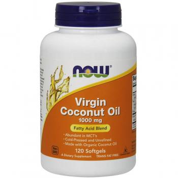 NOW Foods Virgin Coconut Oil Veggie Softgels 1000 mg, 120 Count