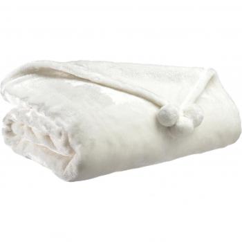 Manta Pompons Nieve 130 x 170 cm Vivaraise