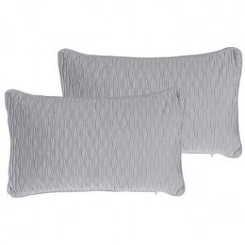Conjunto de cojines decorativos gris 30 x 50 cm