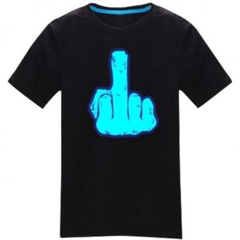 T-shirt XL doigt d'honneur phosphorescent lumineux