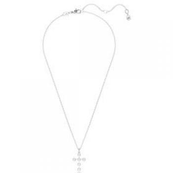 Collana Swarovski Insigne 5675576, Pendente Taglio tondo, Croce, Bianco, Placcato rodio