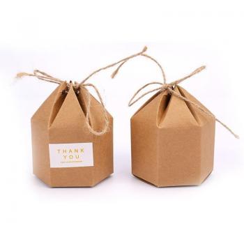 50pcs Hexagon Shape Dragee Box Bags