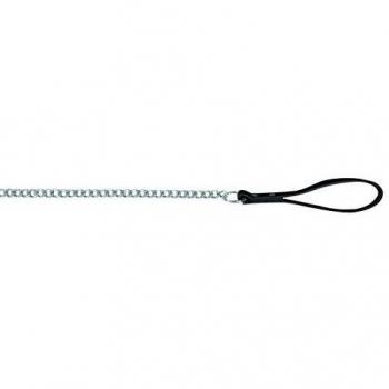 Trixie 14042 3 mm Kettenleine, 1 m, schwarz, mit Lederschlaufe