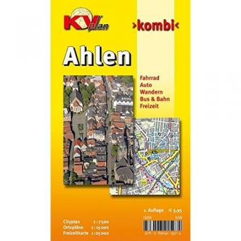 Ahlen KVplan Radkarte/Wanderkarte/Stadtplan 1:25.000 / 1:15.000 / 1:7.500