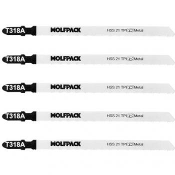 Set de Lames de Scie Sauteuse HSS 21 TPI Métal Fino 5 Pièces