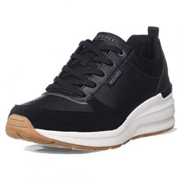 Skechers Women’s Billion Subtle Spots Synthetic Sneaker – Black – UK 8