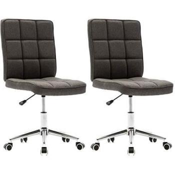 VidaXL Chaises de Salle à Manger avec Revêtement en Tissu Gris Foncé