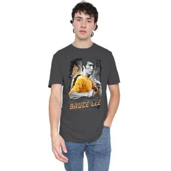 Bruce Lee Yellow Dragon Shirt – Charcoal Grey – 2XL
