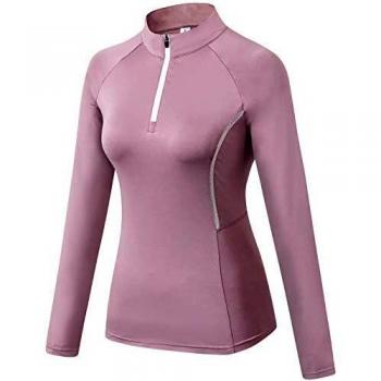 Sillictor Women's Gym Top with Half Zip