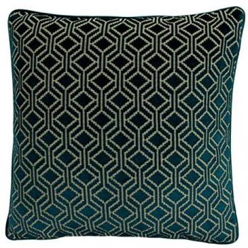 Paoletti Avenue Teal Velvet Square Cushion Cover