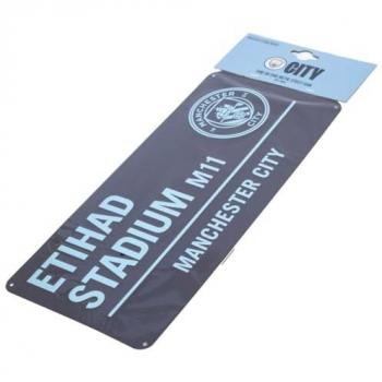 Sky Blue and Red Manchester City Street Flag