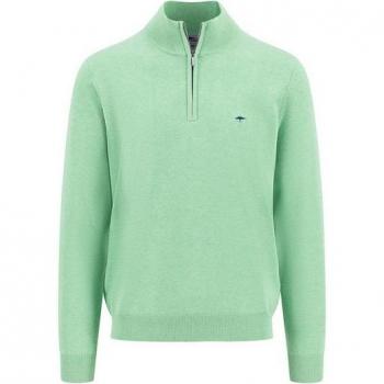 Funch Hatton Maglione 1513215 Verde Turfa M a mezza zip