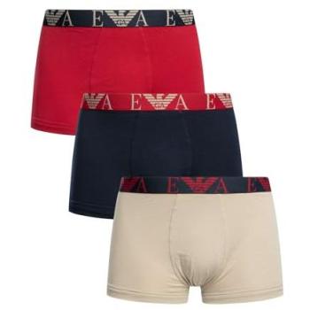 Mutande Emporio Armani 3 Tronchetti in Tonalità Beige‑Navy‑Rosso