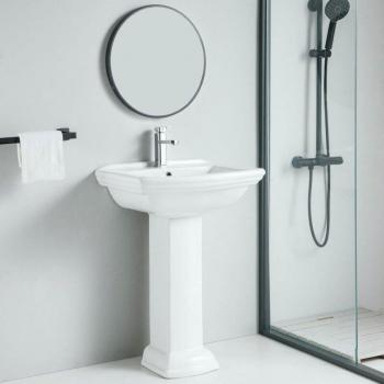 Lavabo design retrò su colonna 60 cm