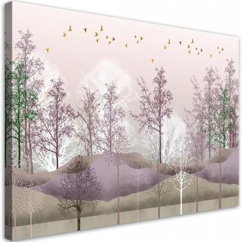 Decoração Boho: Pássaros e Floresta 60x40