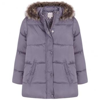 Gocco Abrigo Corto para Niñas, Plumas, Impermeable, Gris Ga