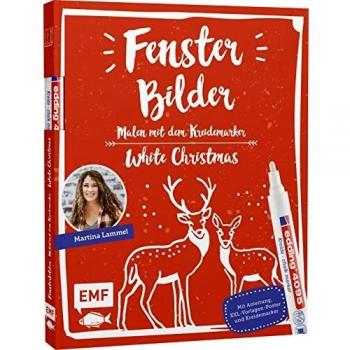 Fensterbilder malen mit dem Kreidemarker – White Christmas: Mit Anleitung, 6 XXL-Vorlagen-Postern und original edding 4090 Kreidemarker