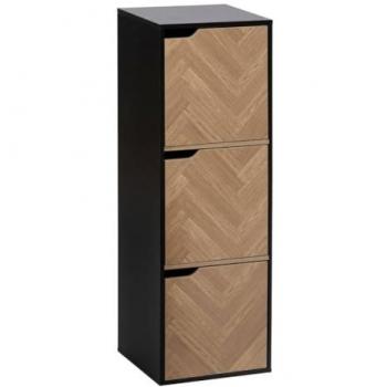 Étagère mix n door 3 cases effet bois et noir 34,4x32cm