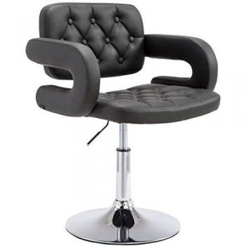 Fauteuil Lounge Similicuir Gris avec Accoudoirs