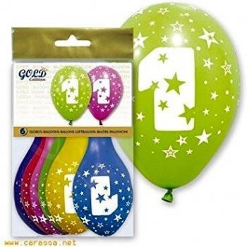 Paquete de 6 globos número 1