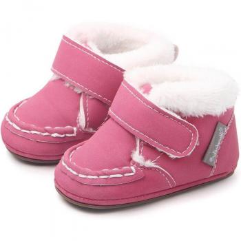 Mini bottes d’hiver pour filles – Chaussures en peluche avec grip sécuritaire