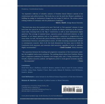 The Obama Presidency in the Constitutional Order: A First Look Carol Mcnamara