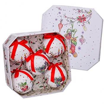 Palle di Natale Multicolore in Polyfoam (5 Pz a Forma di Calzino)