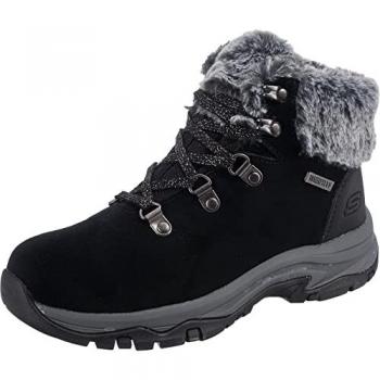 Stivaletti Skechers Trego Falls Finest con Cuffia in Finta Pelliccia Nera EU 37
