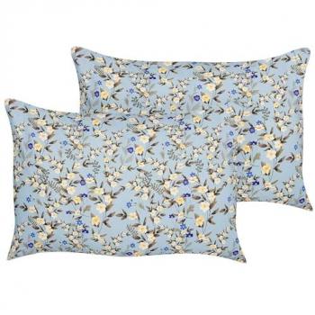 Set di 2 cuscini da giardino per esterni rettangolari con stampa floreale 40 x 60 cm Blu Valloria
