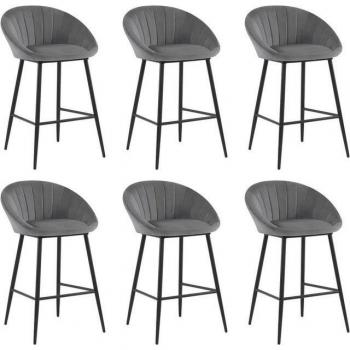 Tabouret de Bar Métal et Velours
