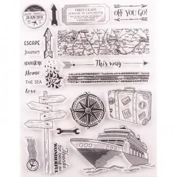 Travel Theme Clear Silicone Craft Stamp Sheet