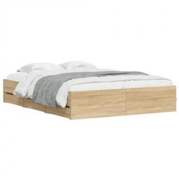 Bettgestell mit Schubladen 140x200cm Sonoma-Eiche