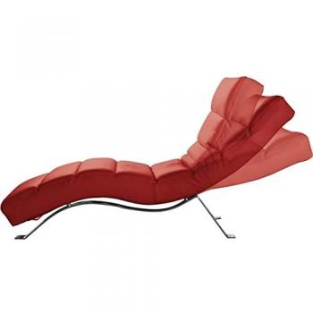 Venesetti Chaise Longue Cuir Rouge Premium