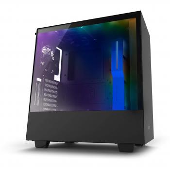 NZXT H500i Dual Fan Mid Tower – Black/Blue Edition, Tempered Glass, 2 USB 3.0 Ports, RGB Strips, Smart CAM