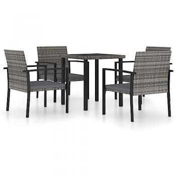 Ensemble de Mobilier Extérieur 5 Pièces Résine Tres