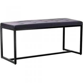 Banc Barci Noir Similicuir avec Structure