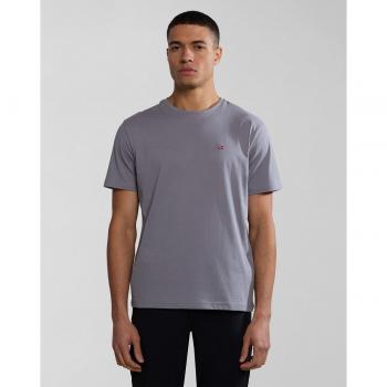 Napapijri Gray Crewneck 2XL Logo Cotton Top (Male)
