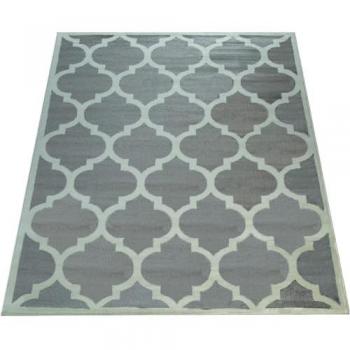 Tapis Moderne Design Marocaine 160x220 cm 13 mm Gris Blanc
