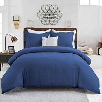 Set da Letto WAVVE 220x200 cm, Blu Navy, Microfibra