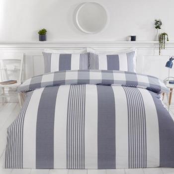 Denim Chambray Stripe Single Duvet Cover Set
