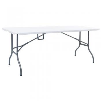 Compact White Garden Table 180x72x72 cm HDPE