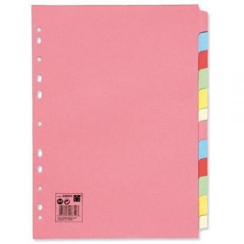 Office Subject Card Dividers – 12-Part A4, Assorted (20pcs)